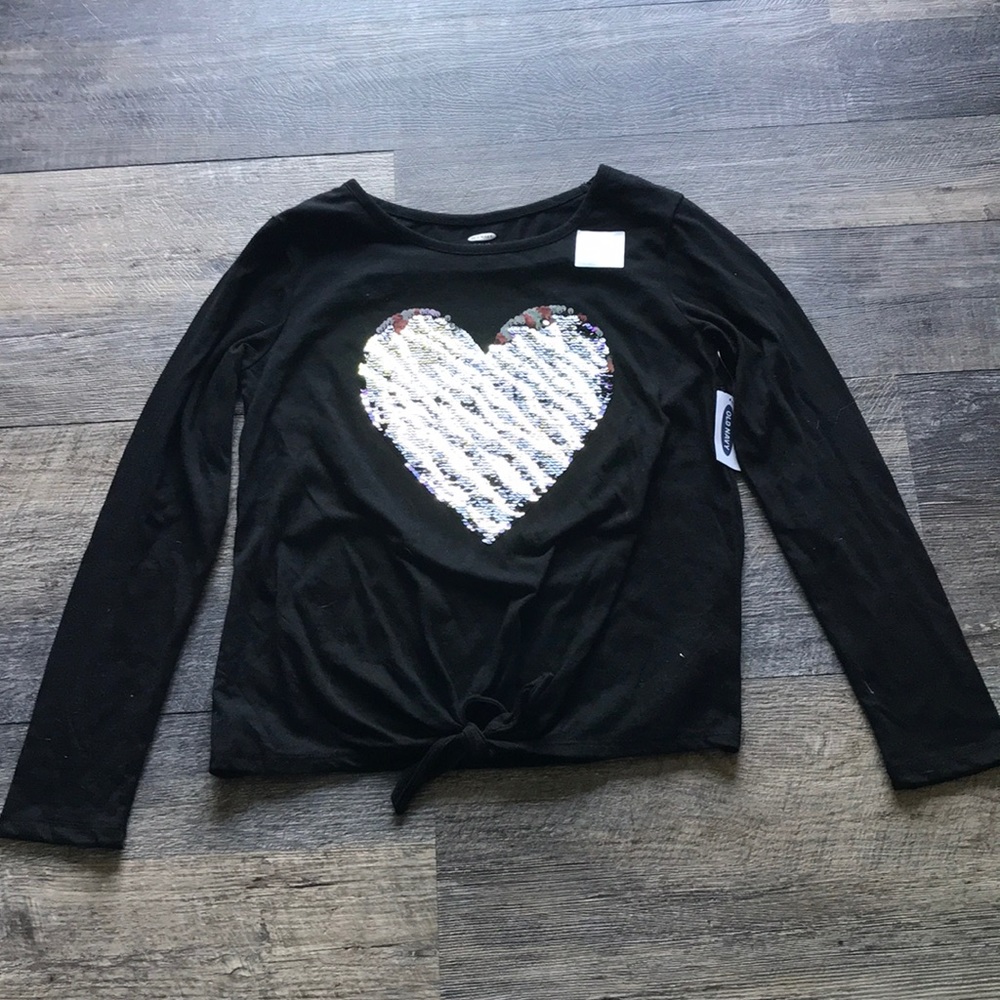 Old Navy Girls long sleeve tee with flip sequins
